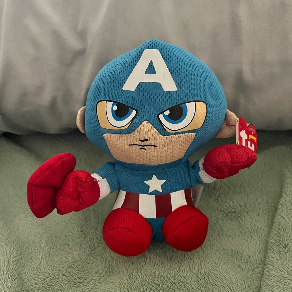 Ty Stuffed Superhero Toy in Blue and Red